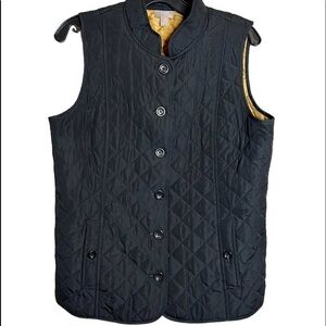 J.Jill Quilted Vest Size Medium Petite Black